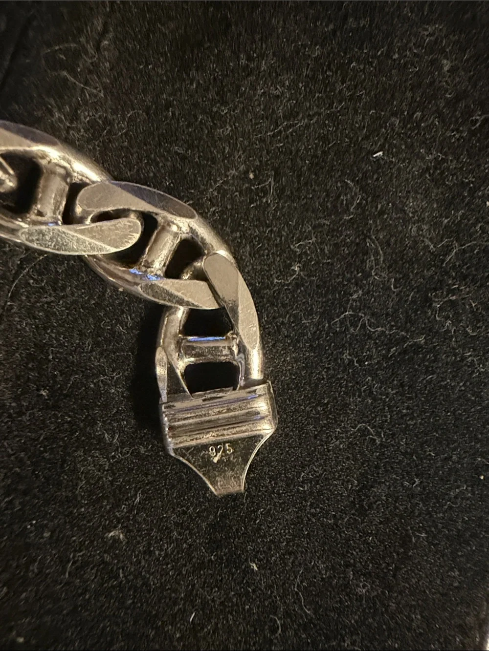 Men's Mariner link 925 Silver Chain Bracelet - 9in length and 9.5mm width